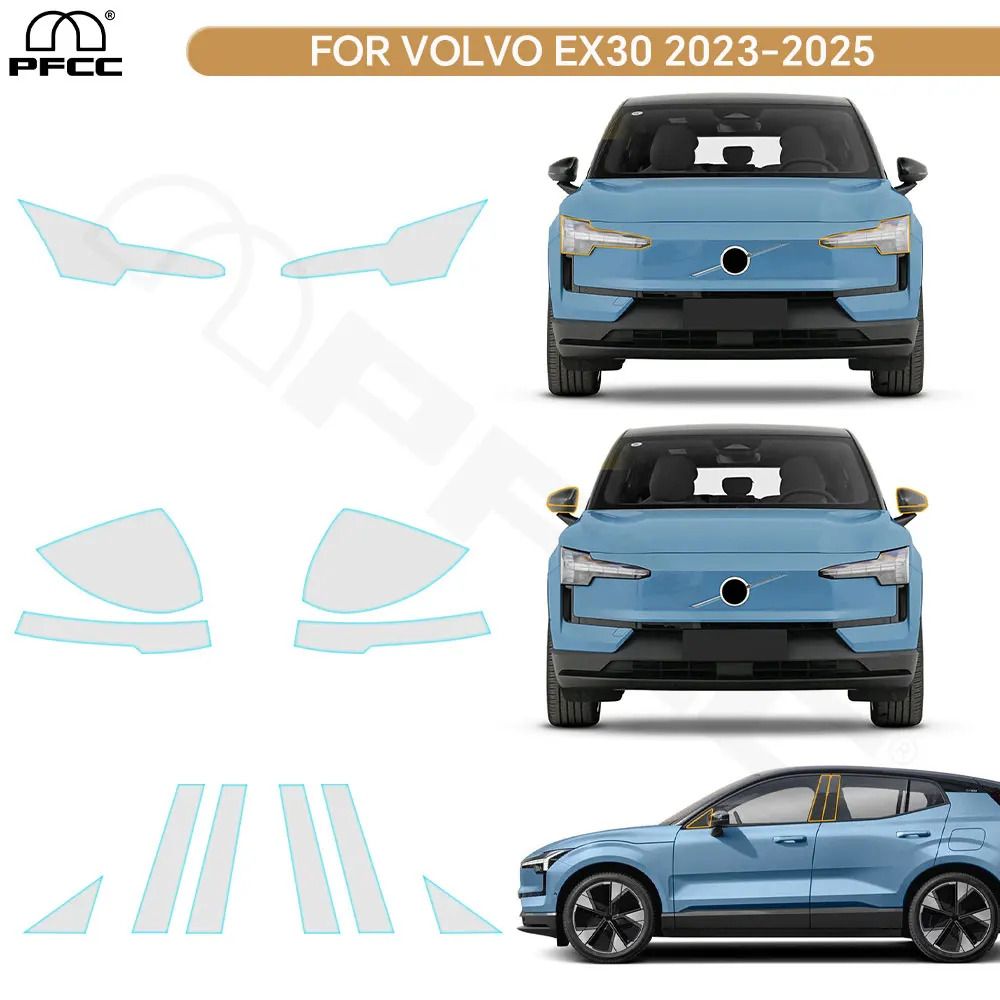 

For Volvo EX30 2023 2024 2025 Pre-cut PPF Clear Bra Car Headlight Rearview Film B Pillar TPU Protection Film Anti-scratch Cover