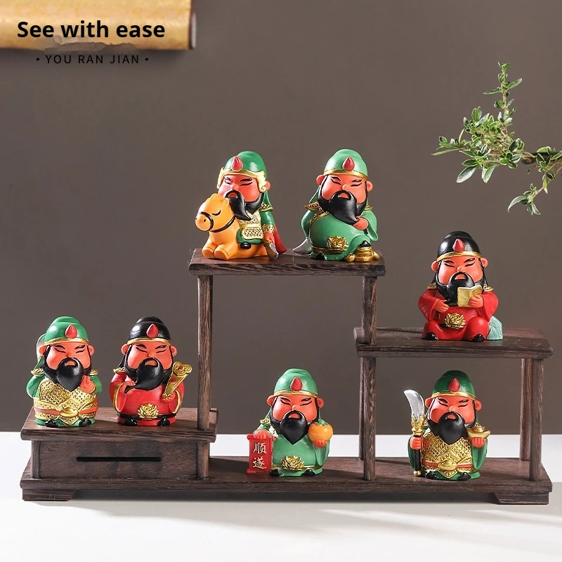 

China-Chic Chinese Creative Gift God Of Wealth Guan Gong Cultural Creative Home Desktop Decoration Mengli Blind Box Ornament