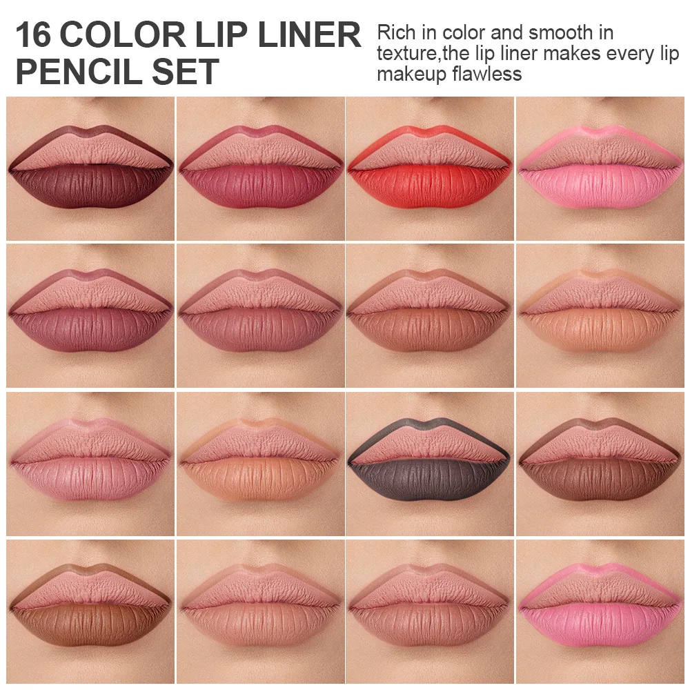 مجموعة تحديد الشفاه المكونة من 16 قطعة من USHAS، سهلة الاستخدام، مجموعة تحديد الشفاه الطويلة ثلاثية الأبعاد #3