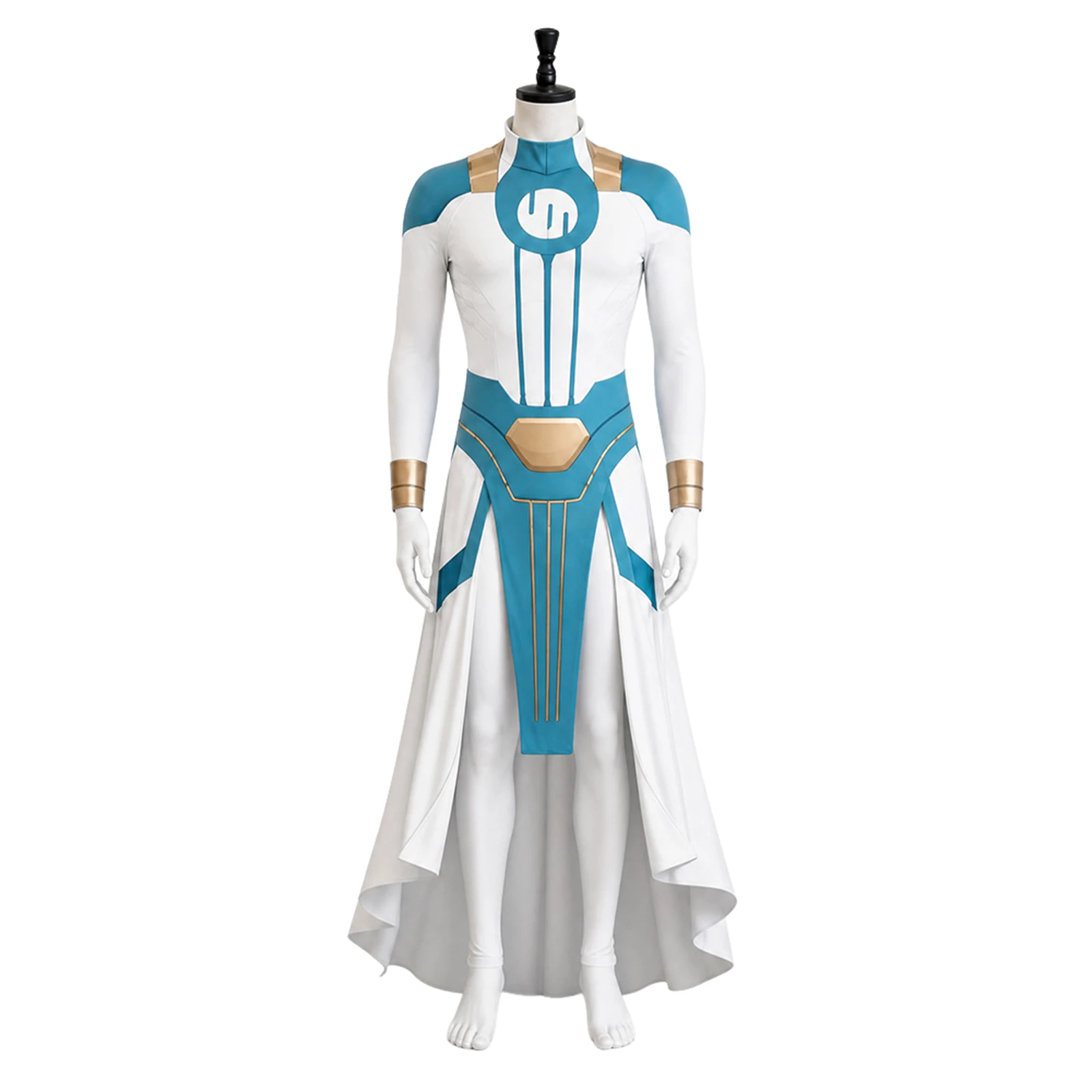 

Men Cosplay Costume, White Blue Jumpsuit