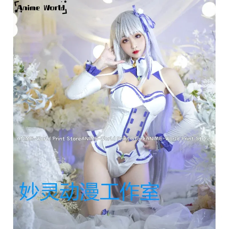 

New《Custom Size》Re Zero Kara Hajimeru Isekai Seikatsu Emilia Sexy Bunny Girl Uniform Cosplay Costumes5;c,6's.2;b'8,