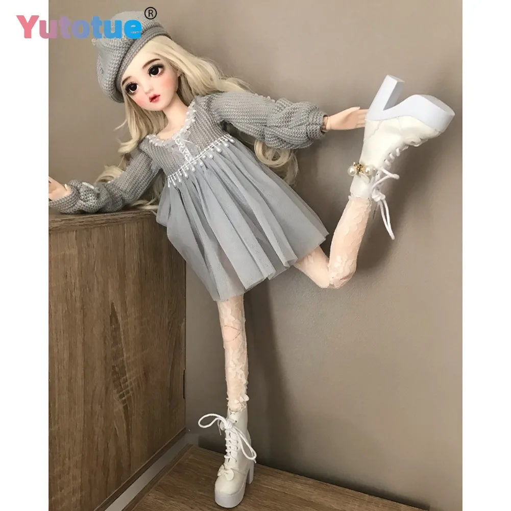 YUTOTUE 조립형 60cm BJD 인형 소녀 인형 교체 가능한 파란 눈 신발 옷 풀 세트 의상