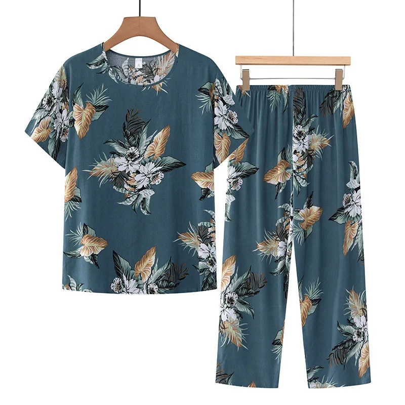 Koreaanse Reviews Veel Pyjama Set Zomer Dames 2 Delige Set Outfit Dunne Oma Pyjama Sets Grote Maat Pijama Afdrukken Huiskleding