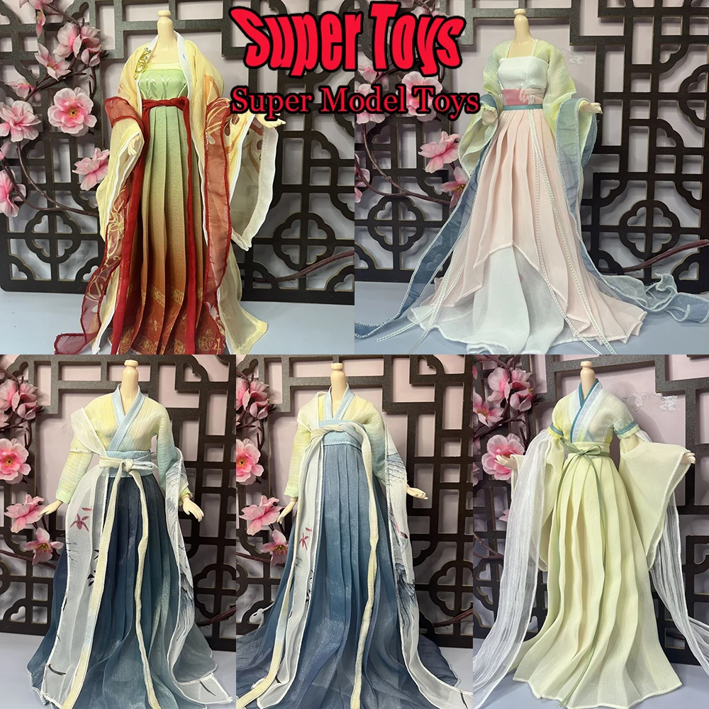 In Stock 1/6 Scale Women Soldier Clothes Accessory Chinese Ancient Style Hanfu Long Skirt Fit 12-inch Action Figure Model