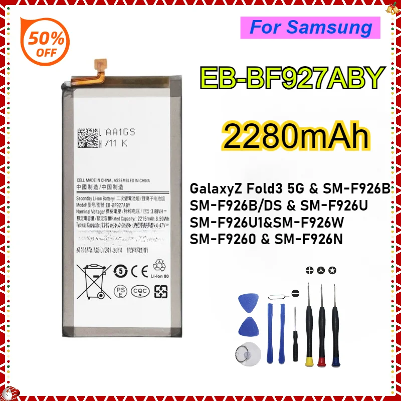 EB-BF926ABY EB-BF927ABY Battery for Samsung Galaxy Z Folding Screen 3 5G F926 F927 Replacement Phone Baterias 100% High-Capacity
