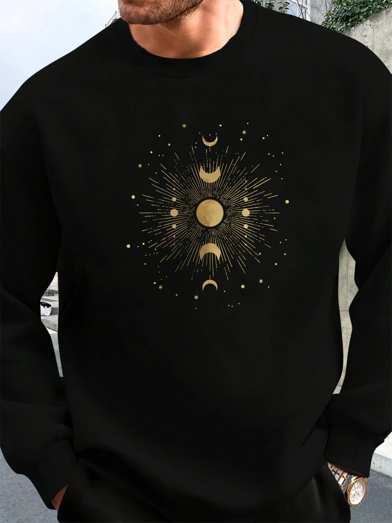 قميص رجالي مطبوع متعدد الاستخدامات برقبة دائرية وأكمام طويلة، مناسب لربيع الخريف والشتاء #4