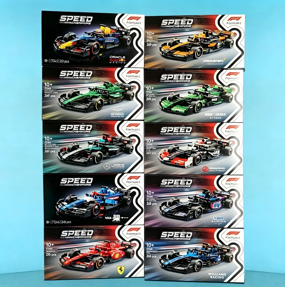 

Disney 66802 77242 77243 77244 77245 77246 77247 77248 77249 77250 77251 2601pcs 10 Racing Cars Building Blocks Desktop Ornament