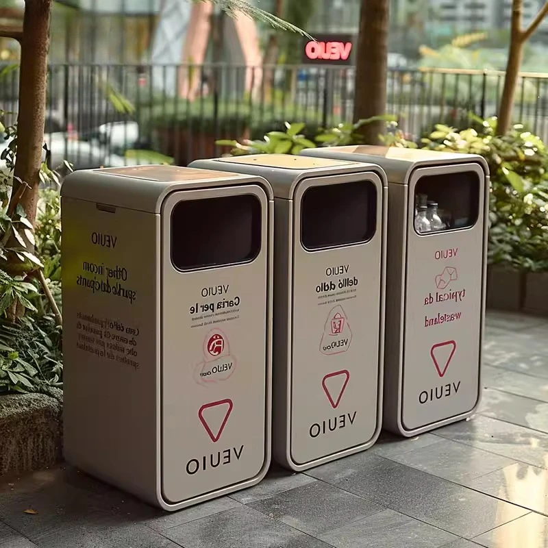 Outdoor Stainless Steel Sanitation Classification Fruit Bins Commercial Creative Dumpsters in Property Scenic Spots