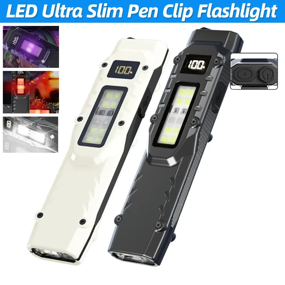 

High Power 1200LM LED Flashlight Built-in Battery USB-C Rechargeable Ultra Slim Pocket Torch Lamp Outdoor Camping Hiking Lantern