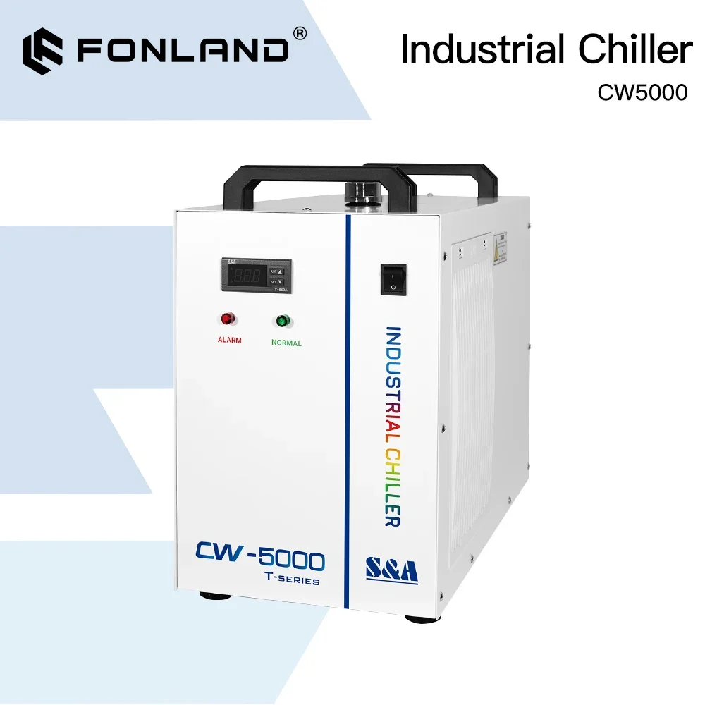 FONLAND S&A CW5000 Industry Air Water Chiller for CO2 Laser Engraving Cutting Machine Cooling 80W 100W Laser Tube