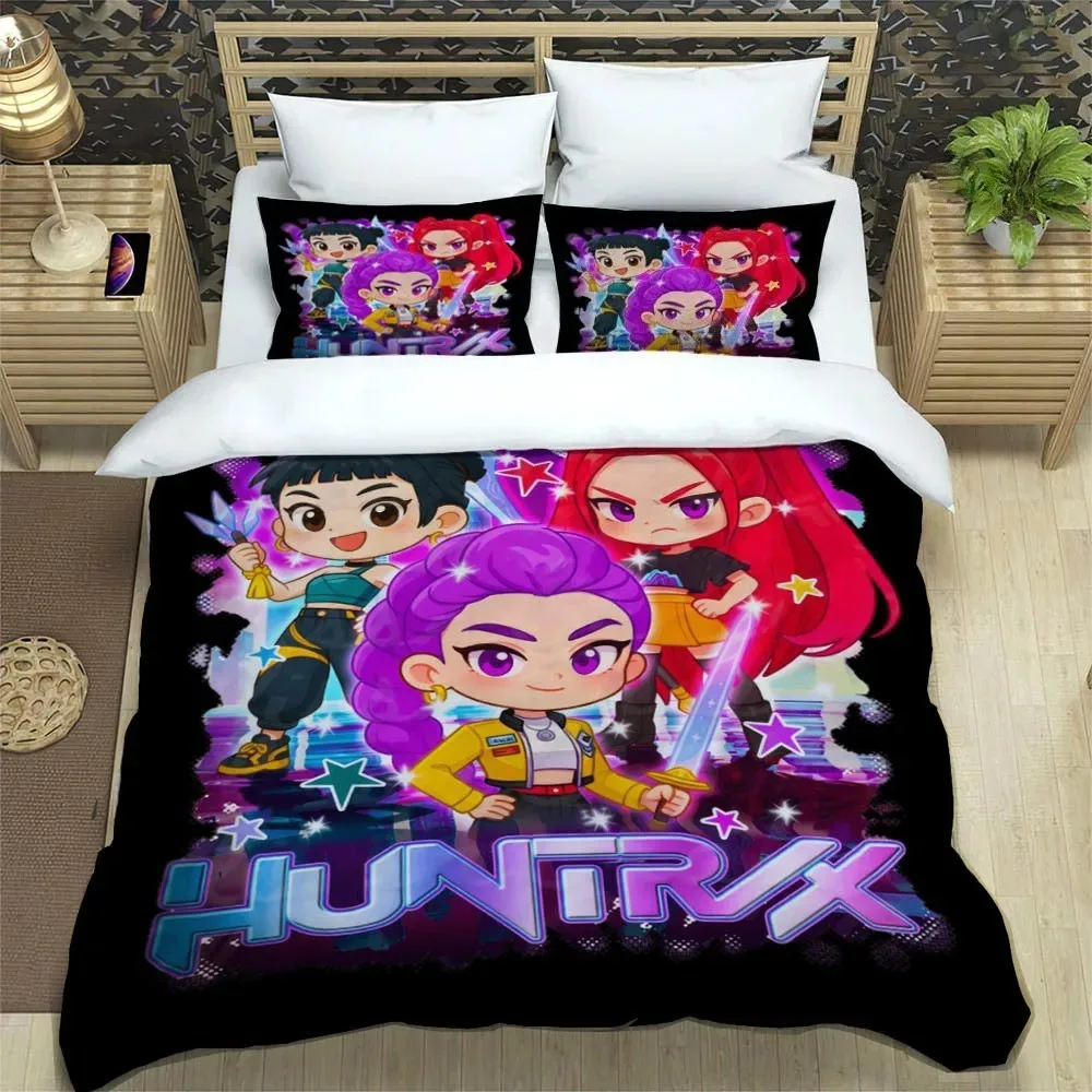 KPop Demon Hunters Printed Bedding Sets Exquisite Bed Supplies Set Duvet Cover Comforter Set Bedding Set Luxury Birthday Gift