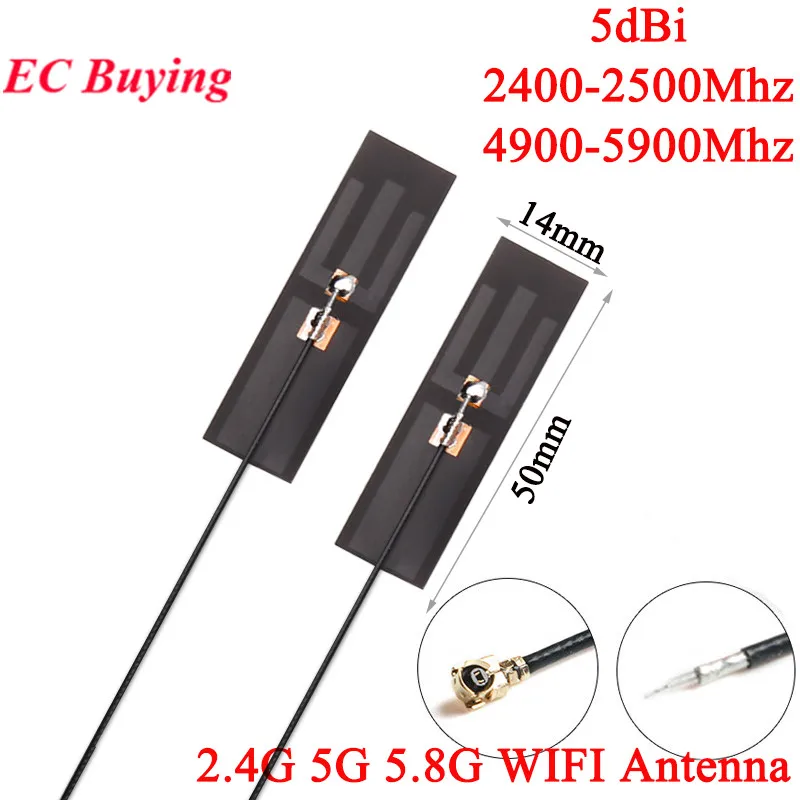 5 SZT./1 SZT. 5DBI 2.4G 5G 5.8G WIFI Wbudowana Antena FPD Interfejs Routera Wi-Fi Dwuzakresowa Wszechkierunkowa Złącze U.FL