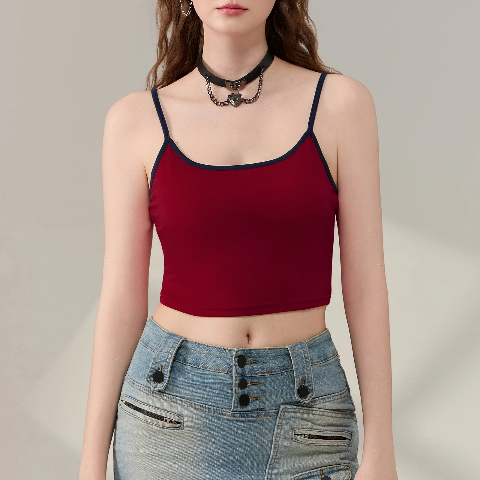 Women s Sexy Sleeveless Cami Crop Top Spaghetti Strap Slim Fit Crop Tops Y2k Going Out Tops Cute Summer Clothes