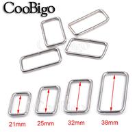 20pcs Metal Adjustable Rectangle Hoop Ribbon Buckle Slider Belt Loop O D Ring for Backpack Strap Bag Pets Collar DIY Accessories