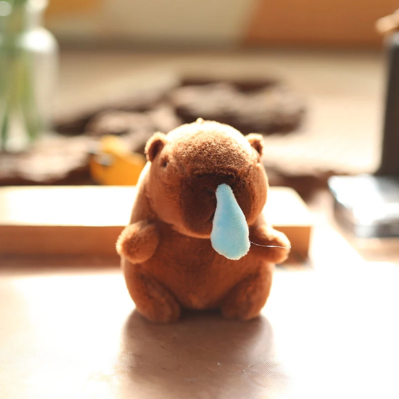 Capybara Plush Chaveiro, Simulação Anime Brinquedo fofo, Boneca Kawaii bonito, Brinquedos de pelúcia