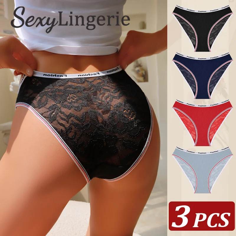 3 Teile/satz frauen Baumwolle V-Taille Höschen Spitze Sexy Sport Niedrigen Taille Slips S-XL Bequeme Unterwäsche Weibliche Weiche farbe Unterhose