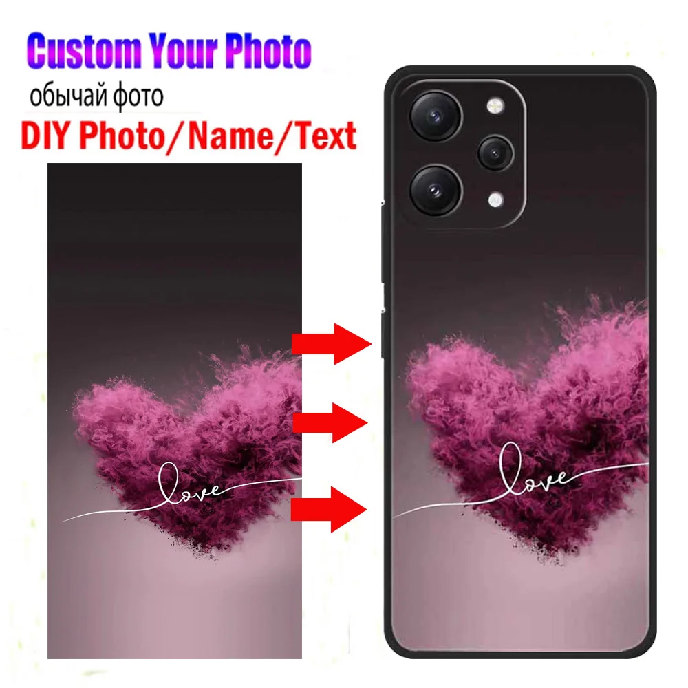 Customized Phone Cases for Xiaomi Redmi 12 4G 13C 12C DIY Personalization Photo Covers For Redmi Note 12S 12 Pro Plus Soft Case