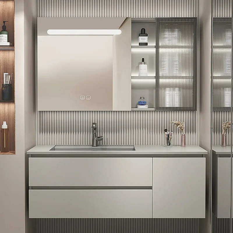 

Modern Bathroom Furniture Sets High Quality Supplier Bathroom Vanity Mirror Solid Wood Bathroom Cabinet Set