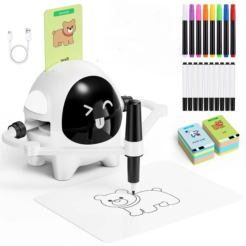 A48U Drawing Robot Early Learning Toy Educational Card-Playing Drawing Machine With 200 Cards And Pens