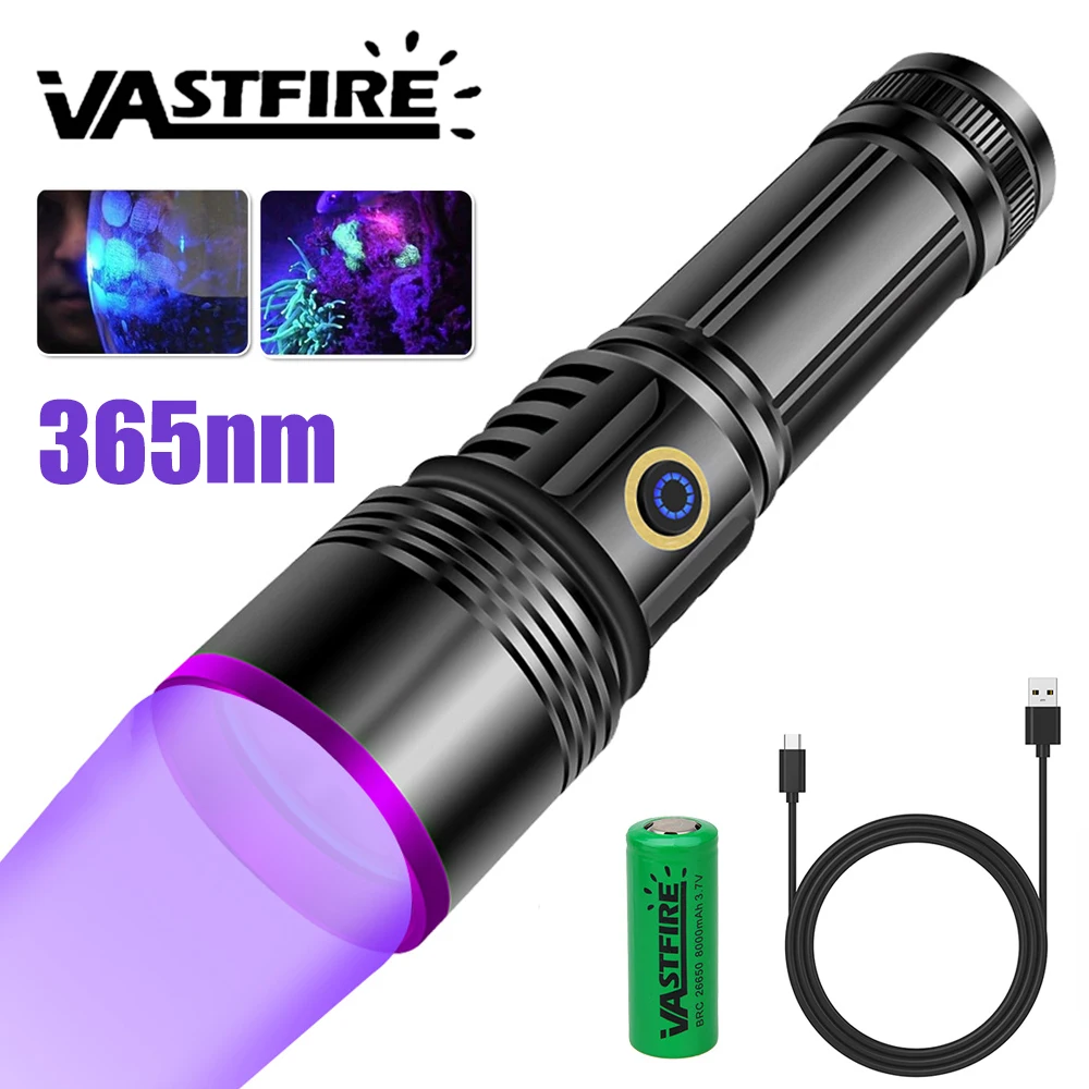 20W High Power 365nm UV Taschenlampe Schwarzlicht Wiederaufladbare Aushärtung Katze Hund Fleck
