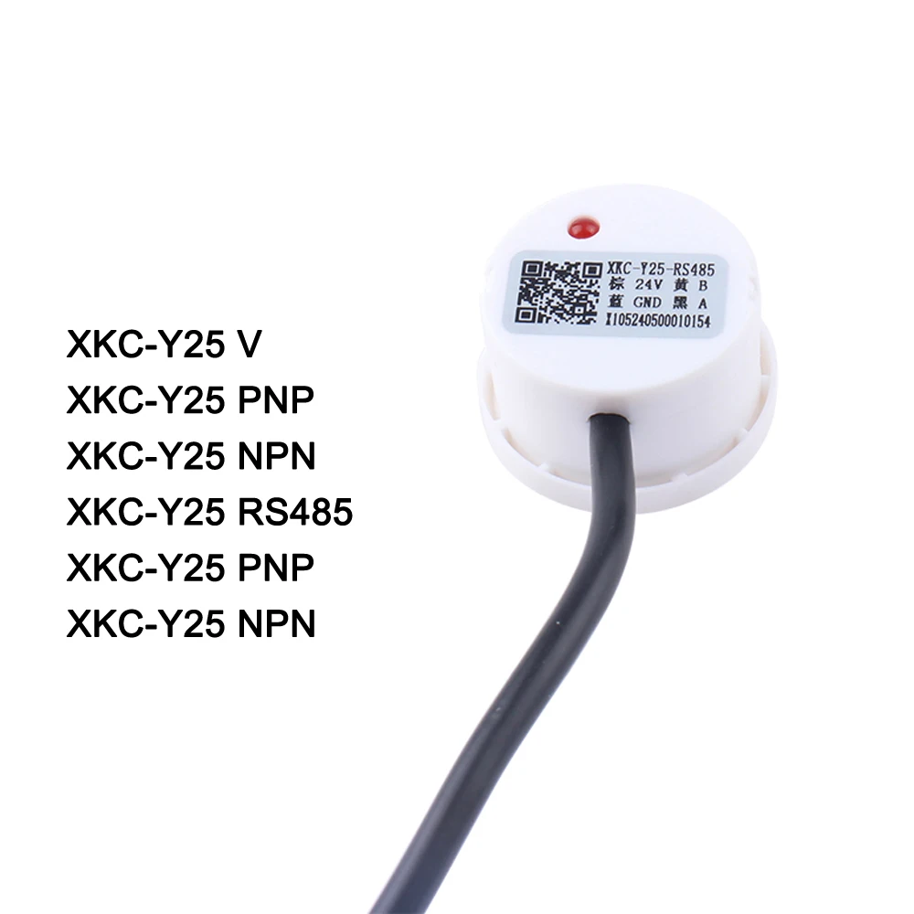 XKC Y25 Non Contact Liquid Level Sensor Switch Detector Outer Adhering Type Level Sensor NPN PNP RS485 Interface DC 5V 12V 24V