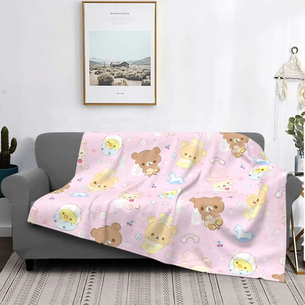 

Baby Rilakkuma And Friends Cute Baer Blanket Fleece Autumn/Winter Multi Warm Throw Blankets for Bedding Couch Bedding Throws