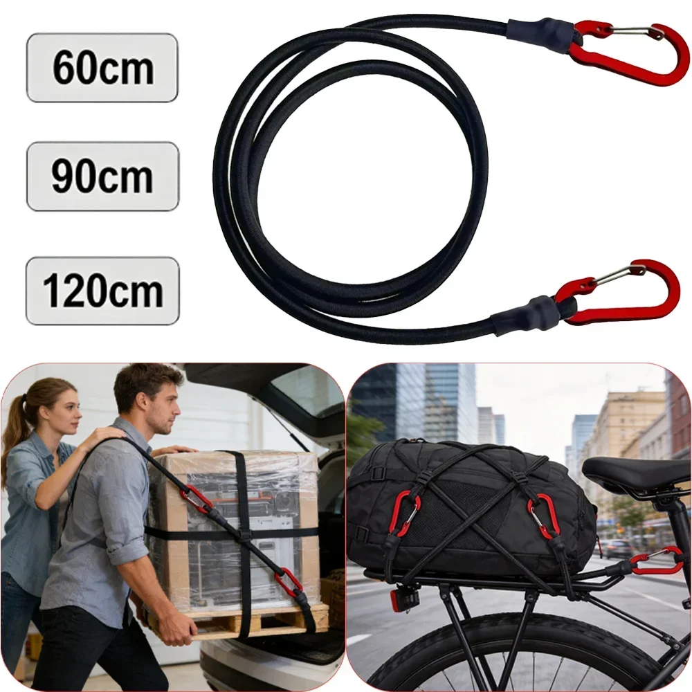 3Types of Heavy Duty Elastic Ropes with Metal Buckles Fishing Boats Docking and Tying Ropes Car Luggage Tying Ropes