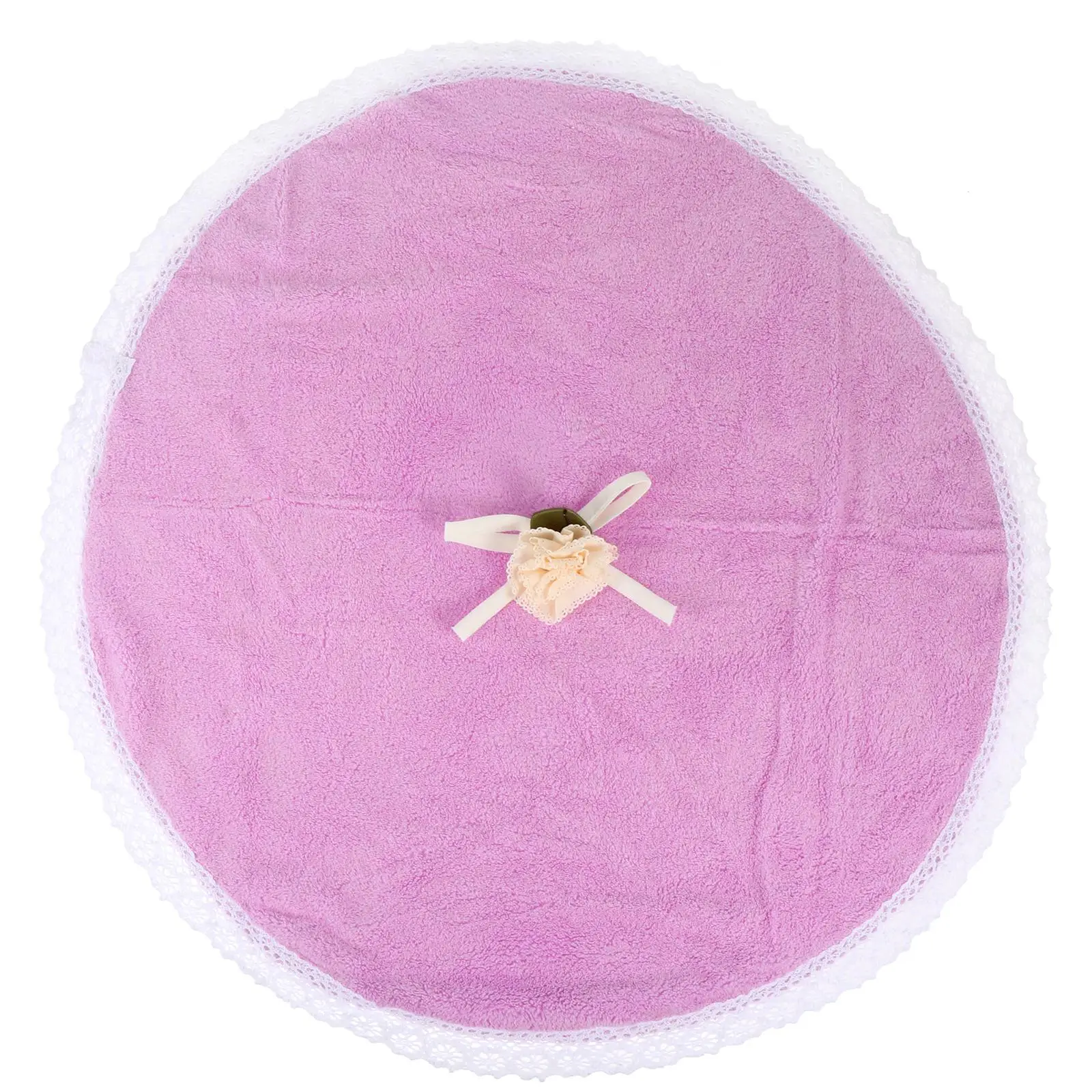 

Round Hand Towel Coral Fleece Quick Drying Absorbent Kitchen Bathroom Hanging Small Size Soft Long Use Easy Wash Circular Shape
