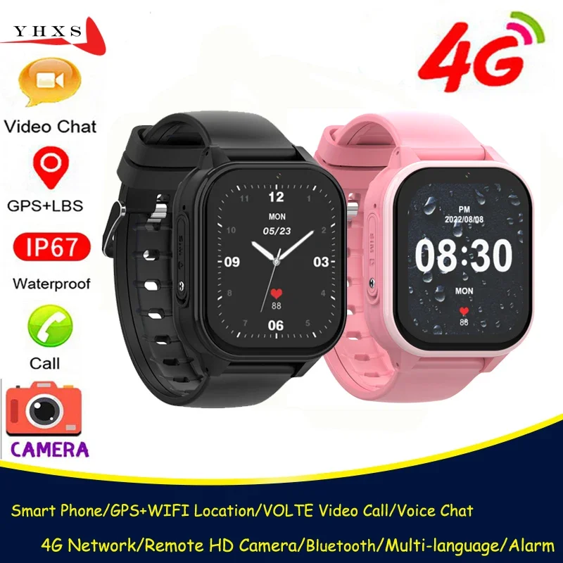 

4G Smart Watch Kids GPS WIFI Video Call SOS IP67 Waterproof Child Student Smartwatch Camera Monitor Tracker Location Phone Watch