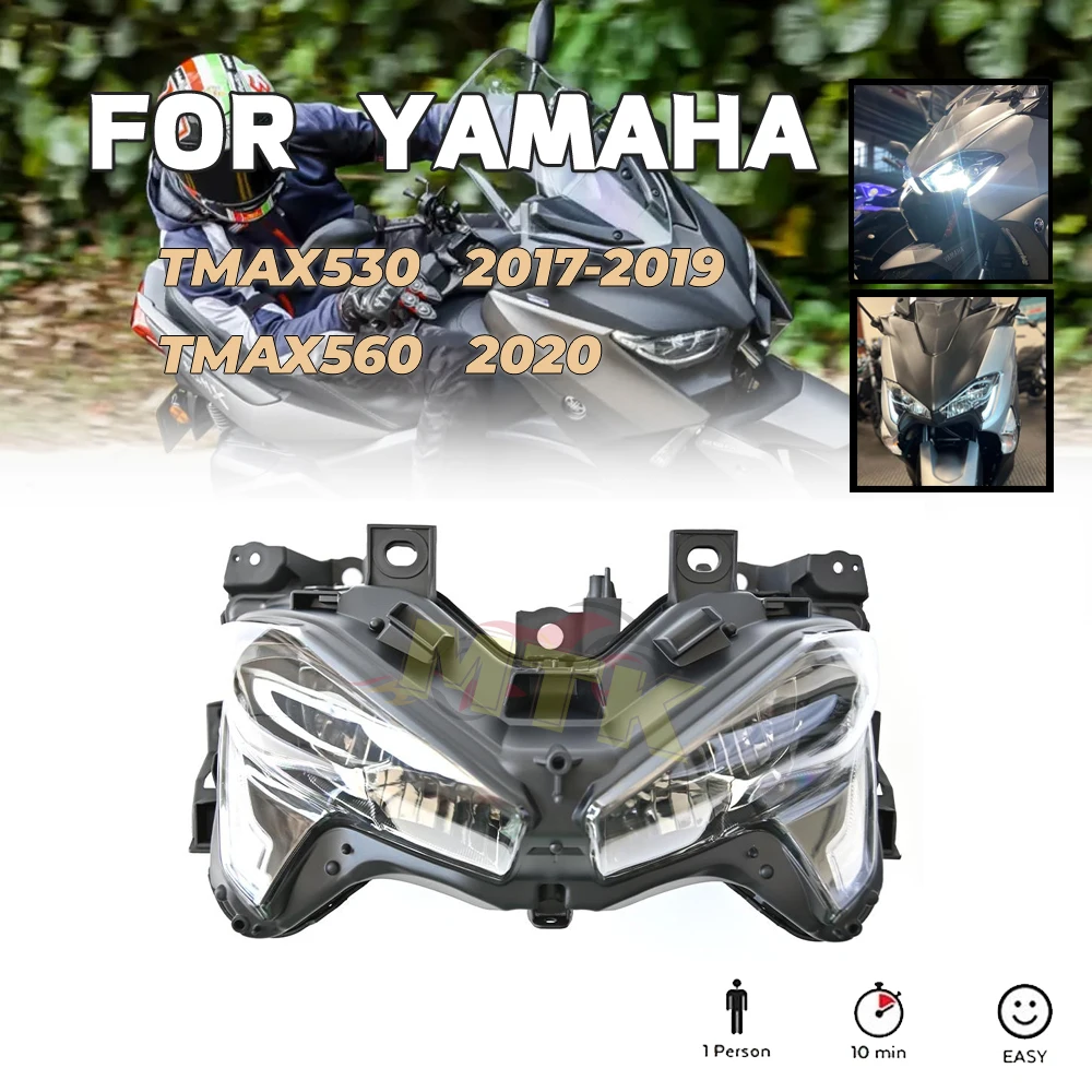 

For YAMAHA TMAX530 TMAX560 tmax560 tmax530 Headlight Headlamp Assembly Front Led Light Projector Waterproof Motocycle 2017-2020