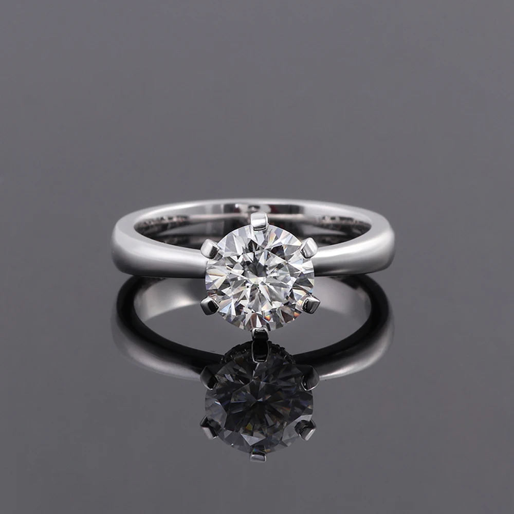 

Provence Solitaire ring White Gold 1.5ct D/VS1 Round Lab Diamonds Minimalist Everyday Wedding Engagement Halo Rings Custom