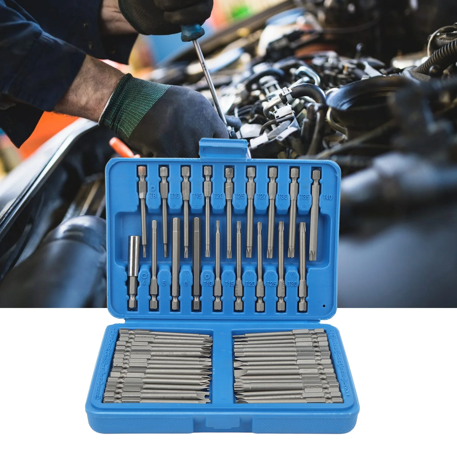 50pcs Extra Long Security Bit Set Square Flat Hex Spline Clutch Torq Multi Sizes Screwdriver Bits Repair Hand Tools