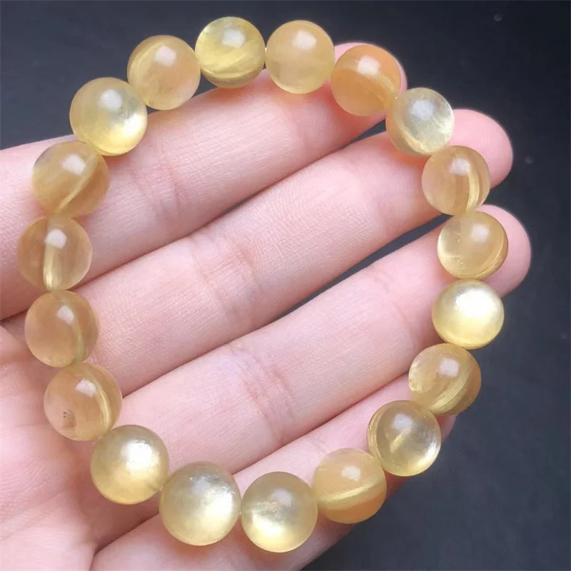 Natural gold lepidolite Bracelet Fashion Crystal Jewelry Bangle For Women Healing Christmas Holiday Gift 1pcs 9/11MM