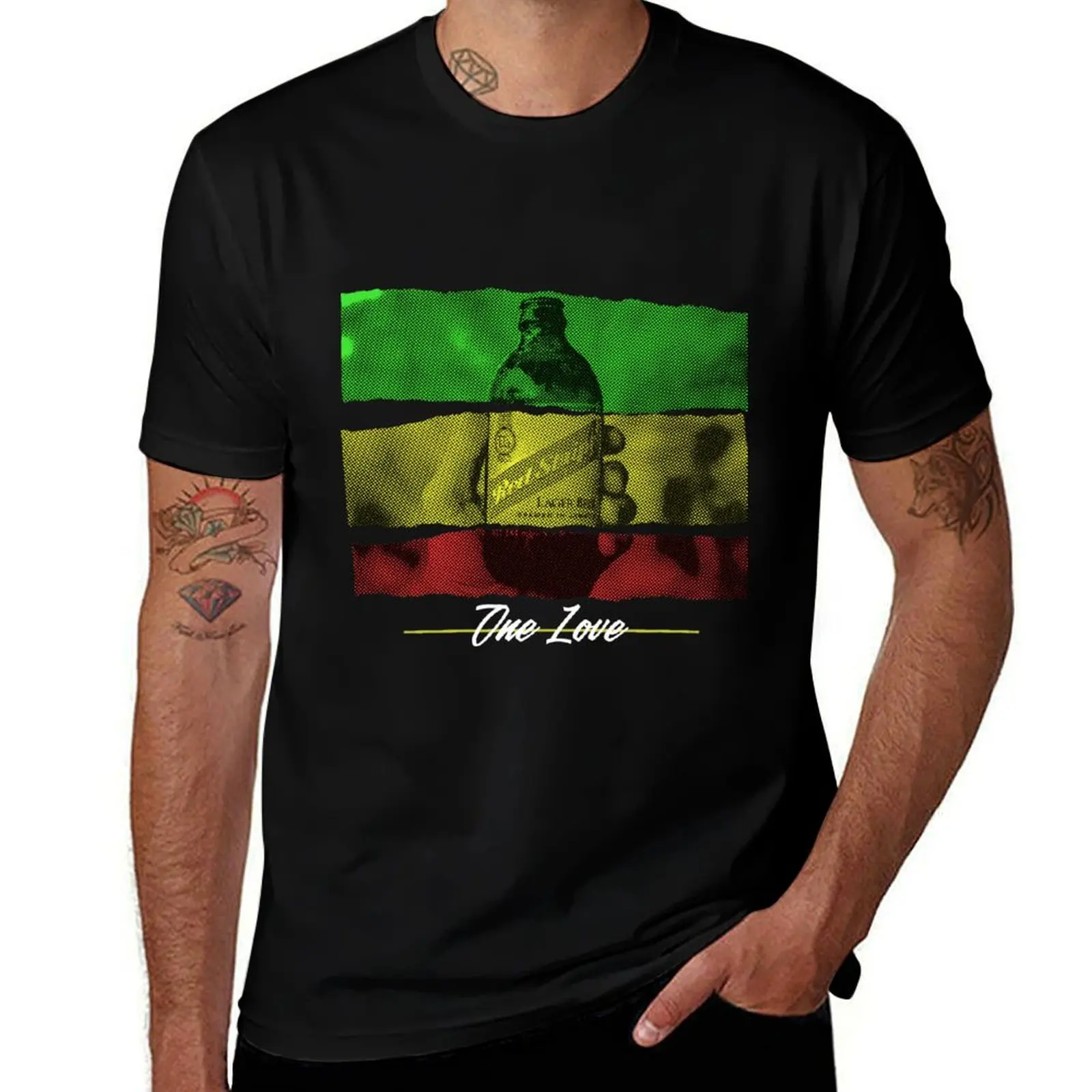 

One love red stripe T-Shirt t shirt for man 100 percent cotton man t shirts graphic
