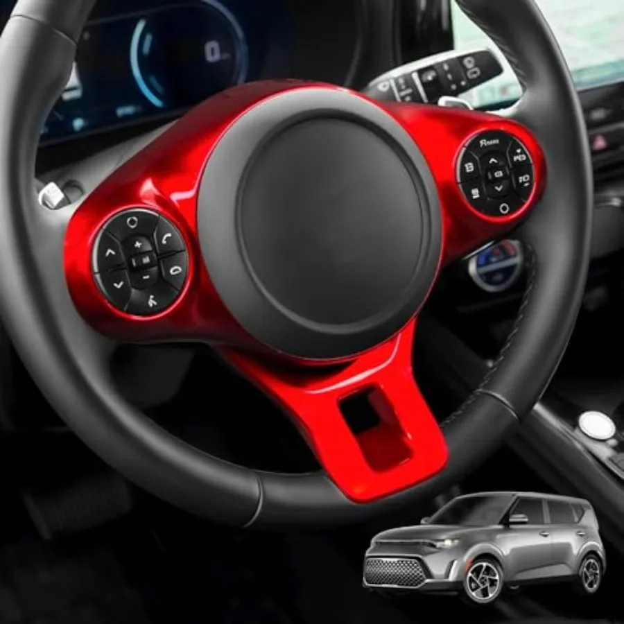 

Steering Wheel Button Panel Cover Interior Steering Handle Button Frame Protective Cover Compatible with Kia Soul 2020-2025 Acc