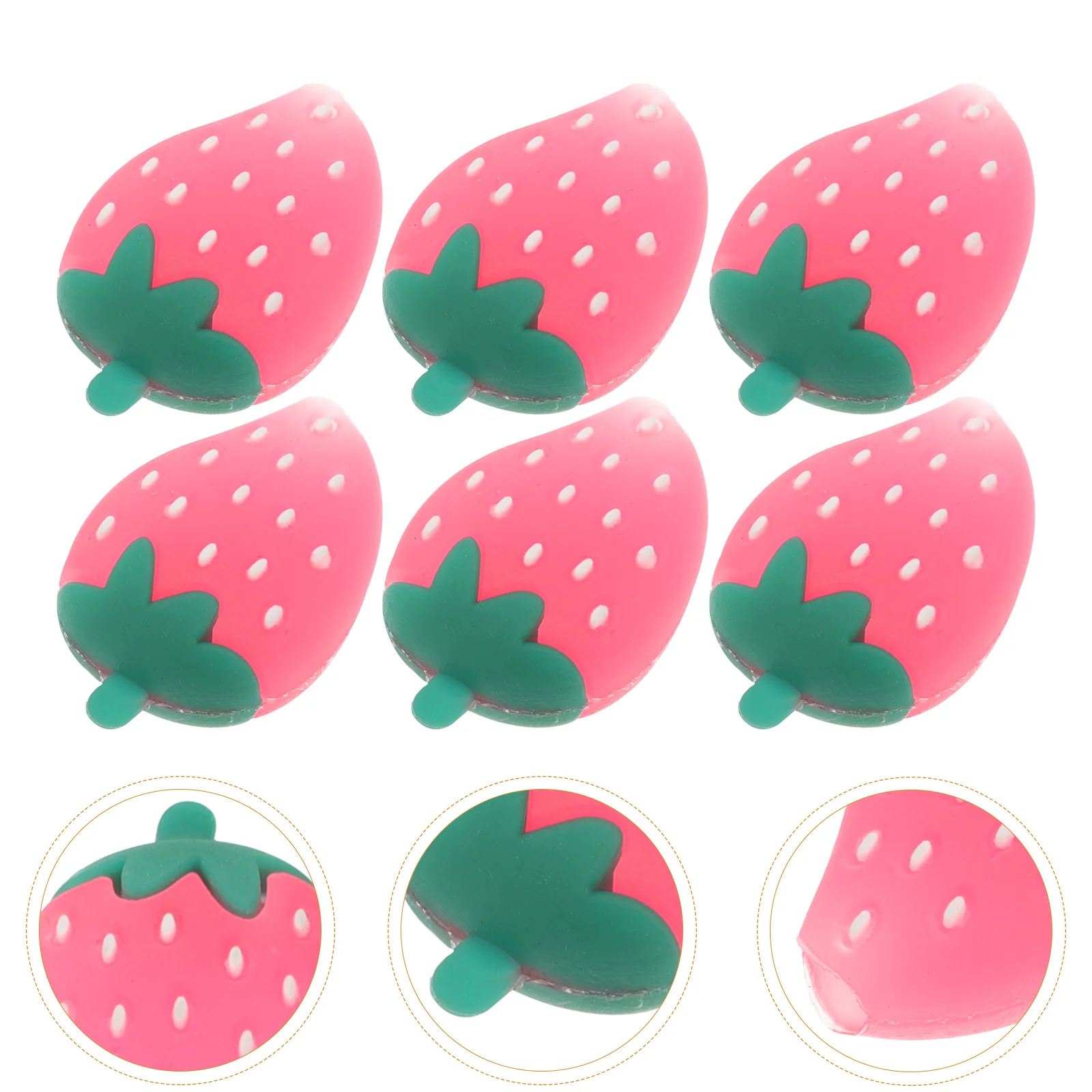 

10pcs Strawberry Caps Kawaii Silicone Cartoon Covers Flexible Protective Hats Adorable Pencil Ornaments Pencil Extender Lovely