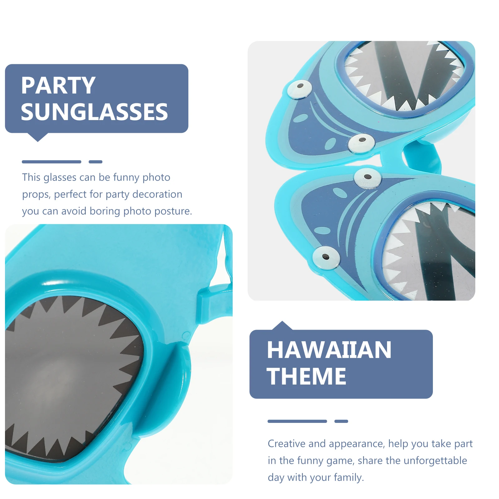 

Shark Glasses Hawaiian Party Sunglasses Carnival Tropical Pool Funny Eye Abs Photo Booth Props Eyeglasses Themed Stylish