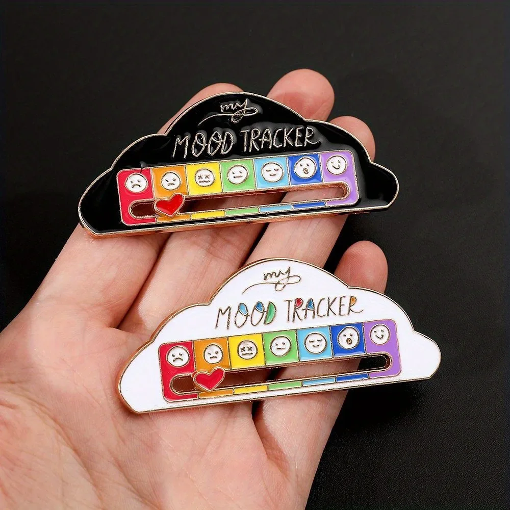 My Social Power Battery Brooch Social Power Enamel Badge Movable Selection Mood Cloud Social Anxiety Gift Brooches for Women Pin