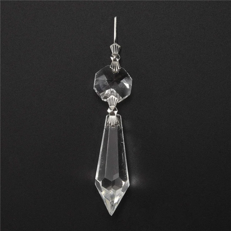 ABLU-24 Pcs Chandelier Crystal Prisms Pendants Set 38 Mm Clear Teardrop Icicle Chandelier Crystals Parts Replacement Crystals