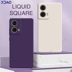 Luxury Double Liner Square Liquid Silicone Phone Case for Motorola Moto G85 5G 360 Soft Shockproof Mobile Back Cover MotoG85 Bag