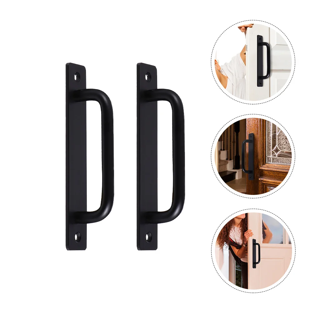 

2Pcs Sliding Door Barn Door Pull Black Furniture Handle Easy Install Hardware for Window Wardrobe Recessed Handle