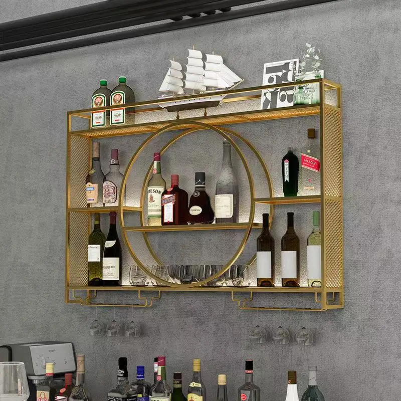 

Commercial Modern Wine Rack Unique Cocktail Holder Wall Mounted Bottle Wine Cabinets Liquor Whisky Meuble Vin Home Furniture