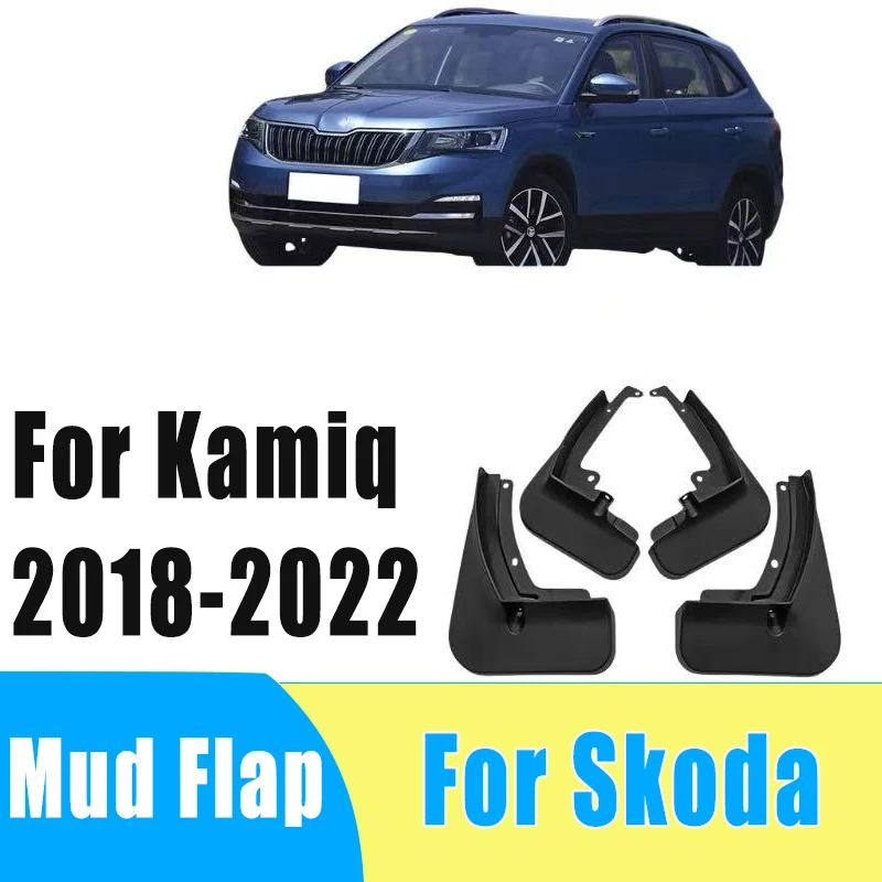 

4pcs Auto Mudguard Waterproof Prevent Mud Splashing Car Mud Flap Fender Trim Accessories For Skoda Kamiq 2018-2022 2021 2020