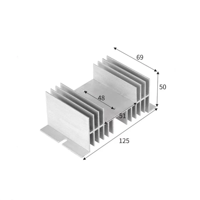 W-70 Aluminum Radiator W Shape Heat Sink Base for DA AA DD VA VD LA 1pcs single phase solid state relay SSR 10A 15A 20A 25A 40A