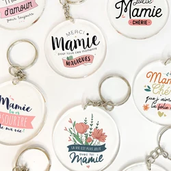 Thank You Grandma for All These Magical Moments Printed Keychain Circle Chain Acrylic Keyring Holiday Birthday Gift for Grandma