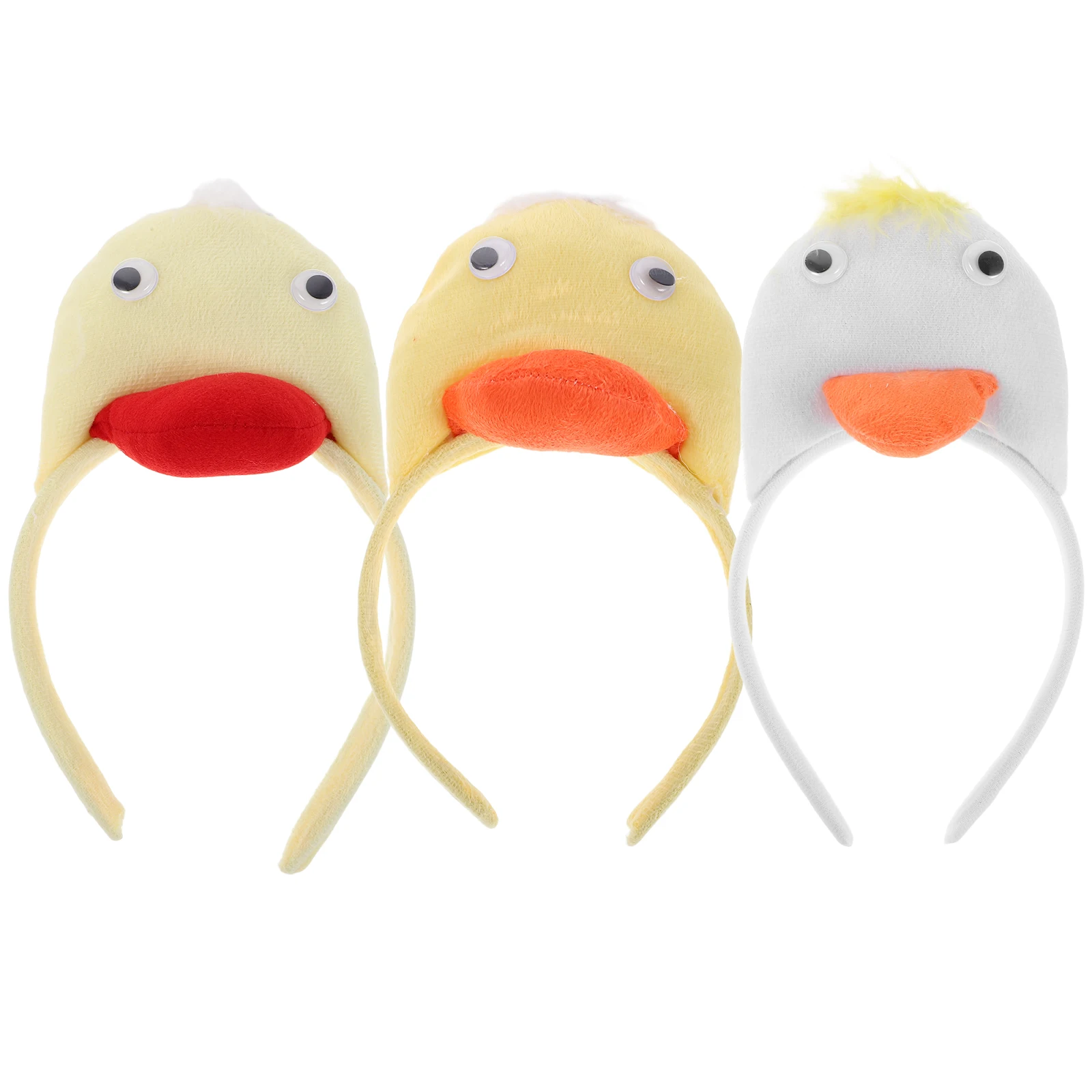 

3pcs Duck Costume Headband Animal Hair Hoop Cartoon Makeup Face Wash Headwear Halloween Party Farm Theme Dress Up