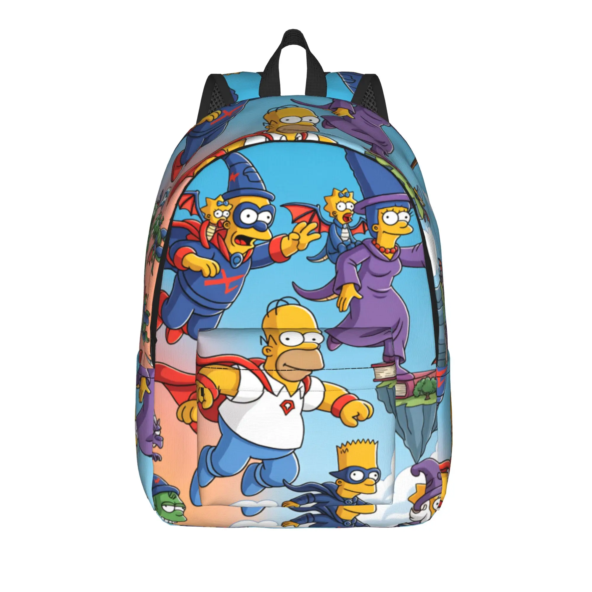 S-Simpsons Fantasy Adventure Backpack  Student Polyester Sport Backpacks Durable Stylish High School Bags Rucksack