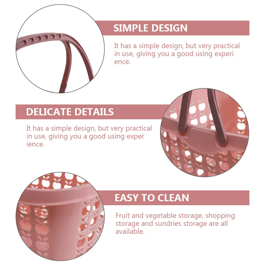 

Plastic Shopping Basket Elegant Chic Fruit Vegetable Storage Holder for Home Kitchen Bathroom Reusable Storage Organizer