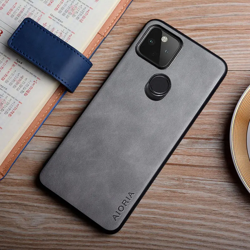Case For Google Pixel 5A 4A 5G 5 4 XL coque simple solid color silky feel fingerprint proof durable leather cover funda