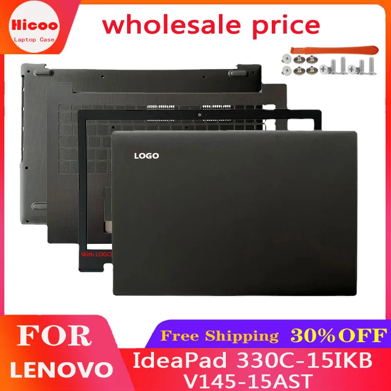 ฝาหลัง LCD สำหรับแล็ปท็อป/ฝาหน้า/บานพับ/ที่วางแขน/ด้านล่างสำหรับ Lenovo IdeaPad 330C-15IKB 130-15AST V145-15AST แล็ปท็อป